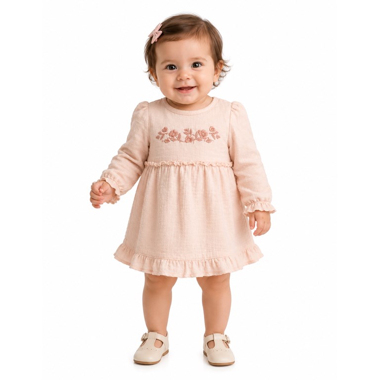 VESTIDO PLUMETI 3/4 RAMITO. YABY