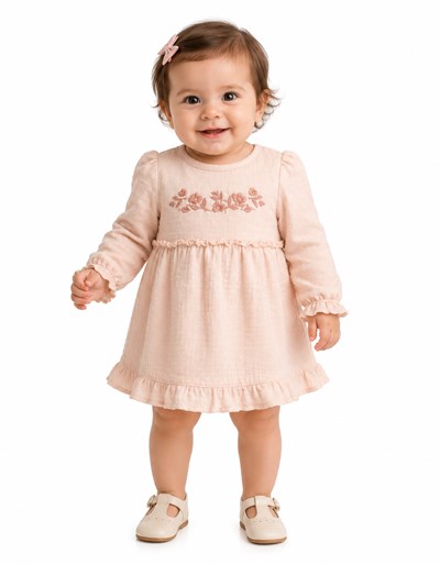 VESTIDO PLUMETI 3/4 RAMITO. YABY