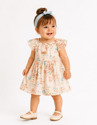 VESTIDO EN JERSEY ESTAMPA FLORES. YABY