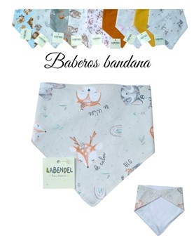 BABERO BANDANA ESTAMPA BOSQUE. LABENDEL