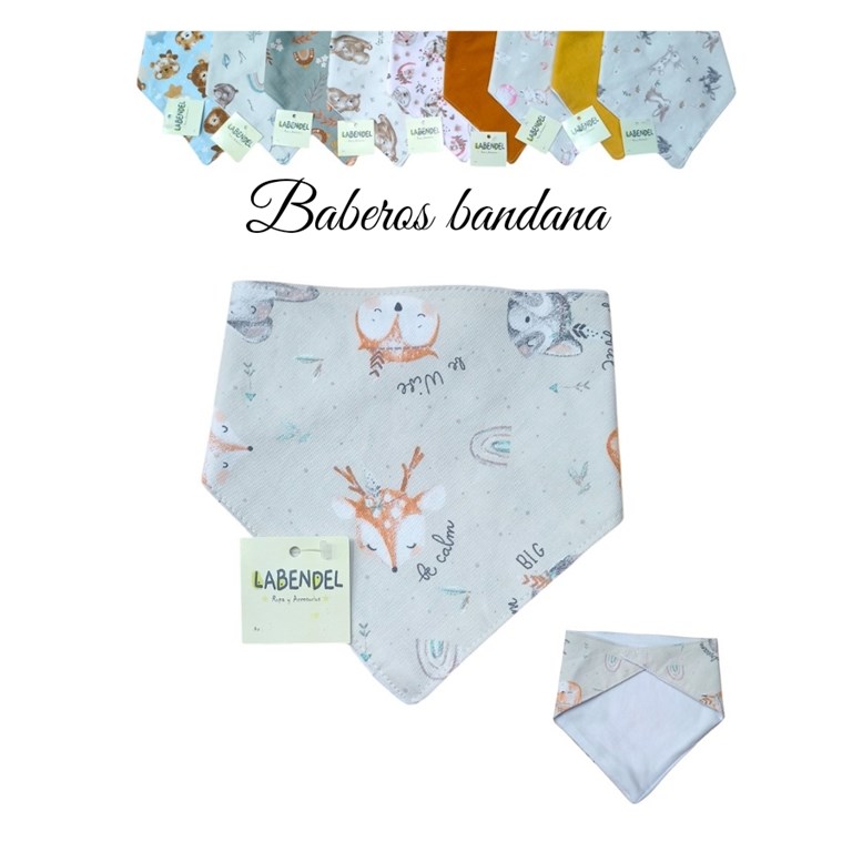 BABERO BANDANA ESTAMPA BOSQUE. LABENDEL