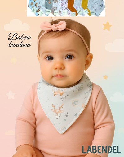 BABERO BANDANA ESTAMPADO. MAS DE 12 ESTAMPAS DISTINTAS. LABENDEL