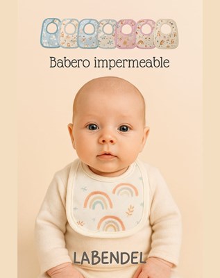 Babero con velcro. Colores surtidos. Labendel