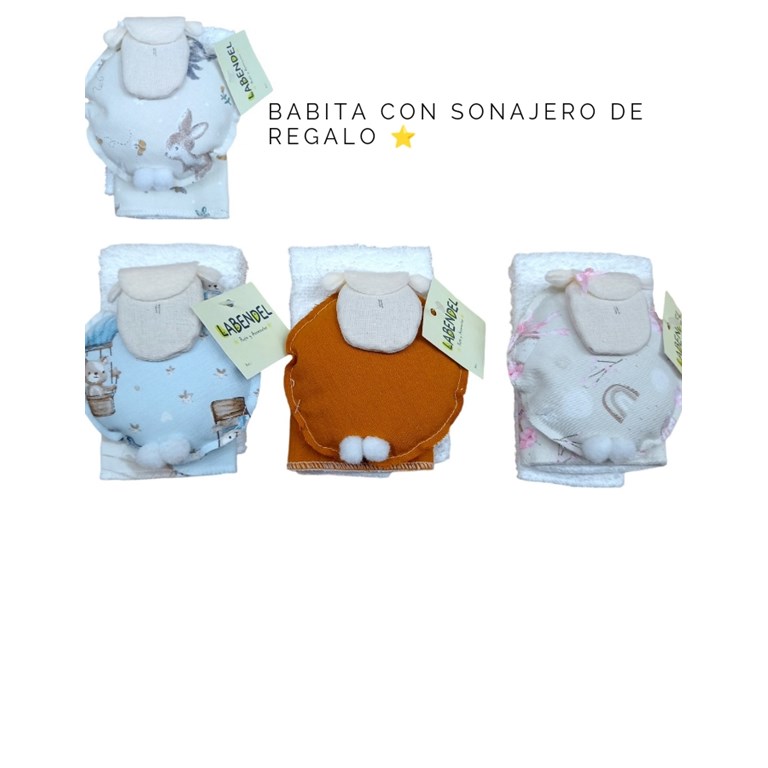 SET  TOALLITA MAS SONAJERO OVEJA. LABENDEL