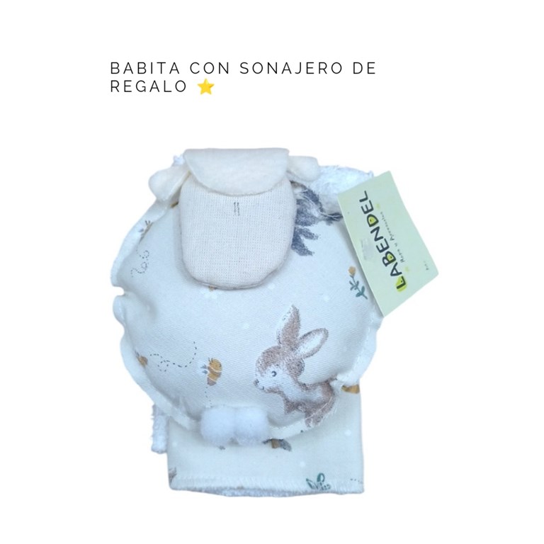 SET  TOALLITA MAS SONAJERO OVEJA. LABENDEL