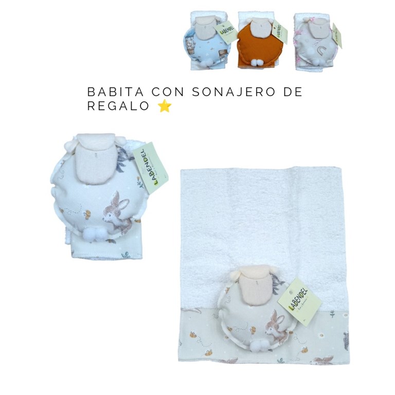 SET  TOALLITA MAS SONAJERO OVEJA. LABENDEL