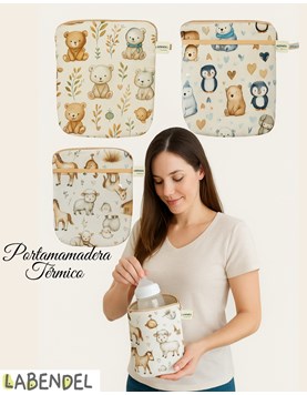 PORTAMAMADERA , ESTUCHE TERMICO ESTAMPADO. LABENDEL
