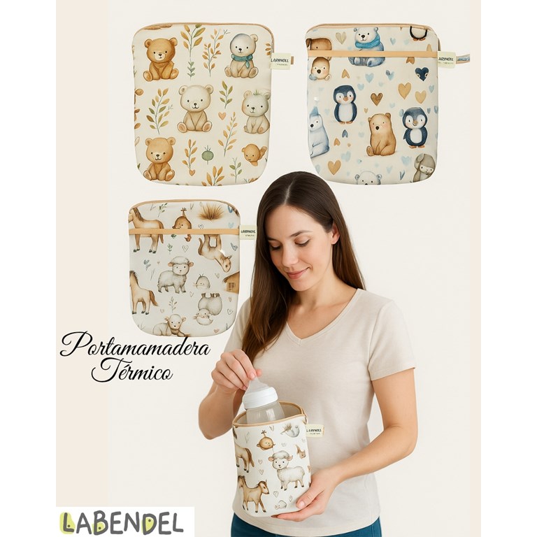 PORTAMAMADERA , ESTUCHE TERMICO ESTAMPADO. LABENDEL