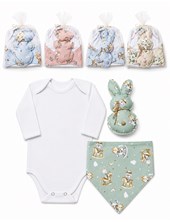 SET BODY MANGA LARGA, BANDANA Y SONAJERO. EN BOLSA TUL. LABENDEL