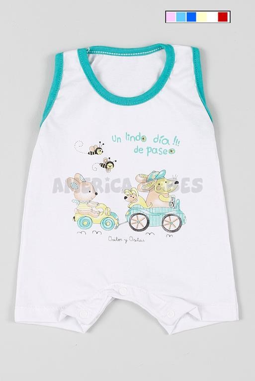 Enterizo musculosa estampado. Colores surtidos. Ositos y ositas.