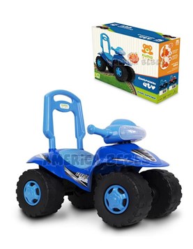 Cuatriciclo ATV Azul andarín y caminador construido en plástico resistente. + 12 meses. Kuma Kids.