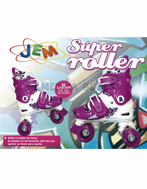 Super roller. 4 ruedas con freno. Ajustables con botón.