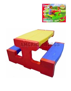 Pic Nic table. Para 4 niños. Plastico reforzado.Medidas: 84x48x27 cm. Rondi.
