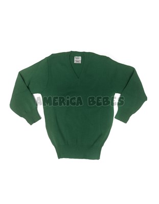 Pullover escote en V.  VERDE.