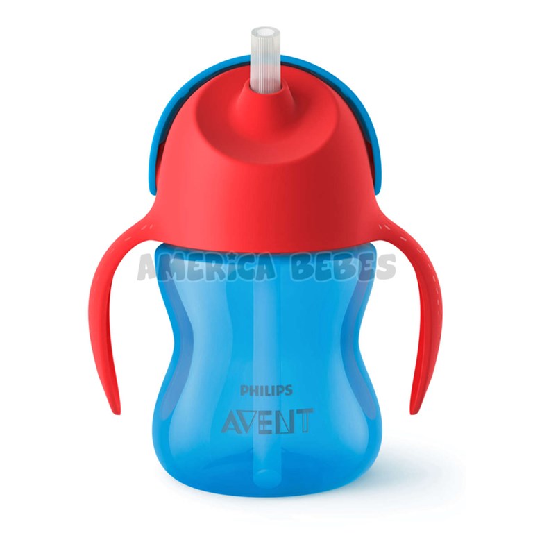Vaso con sorbete flexible nene. 200Ml. +9m. Diseño de válvula antifuga para evitar derrames. Avent Philips.