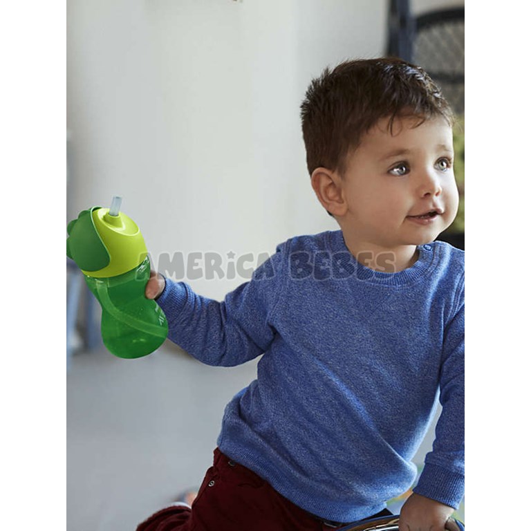 Vaso con sorbete flexible nene 300ML. iseño de válvula antifuga para evitar derrames. 12M+. Avent Philips.