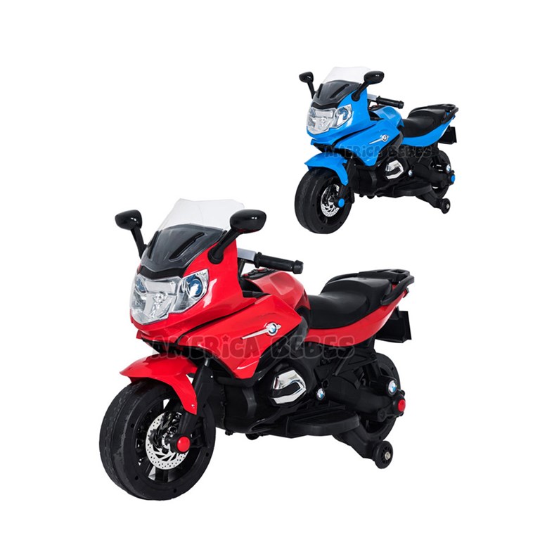MOTO BMW CHILDREN AZUL 12V CON RUEDITAS, ARRANQUE Y LUCES. BIEMME