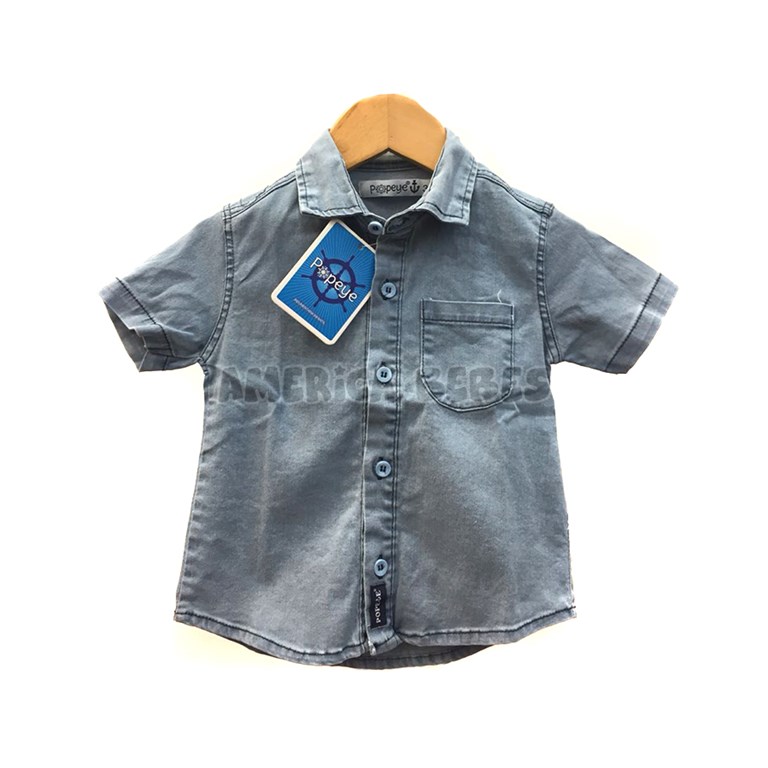 CAMISA MANG ALRGA PARA BEBE ESTAMPA PLUIMITAS. POPEYE