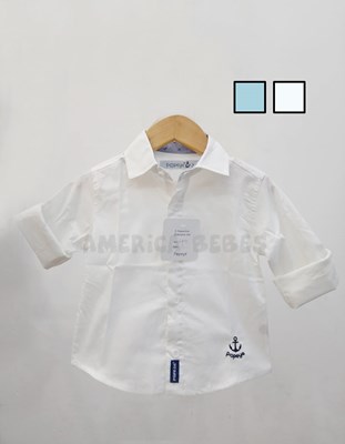 CAMISA MANGA LARGA BLANCA LISA PARA BEBE. POPEYE