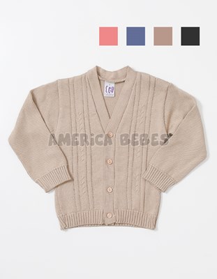 Cardigans c/ torzadas color. 00 al 2 BB-T4 Niño. Ceo