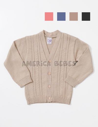 Cardigans c/ torzadas color. 00 al 2 BB-T4 Niño. Ceo
