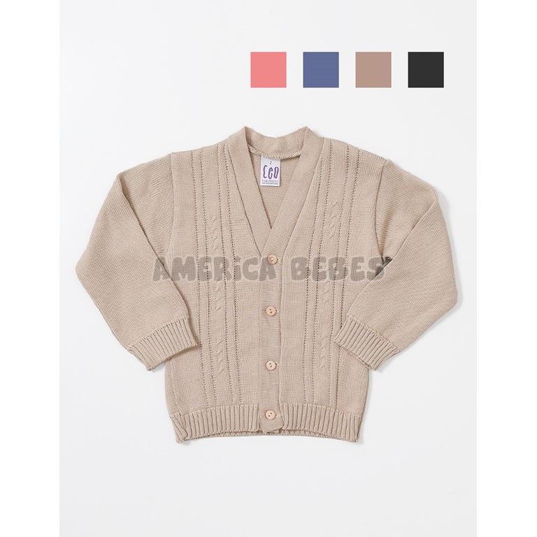 Cardigans c/ torzadas color. 00 al 2 BB-T4 Niño. Ceo