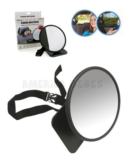 Espejo trasero auto extra-grande ajustable para observar al bebé. 0-12m. Baby Innovation.