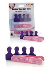 Limas de uñas x2 para bebé con separador de dedos para mayor precisión. Motivo divertido y alegre. Baby Innovation.