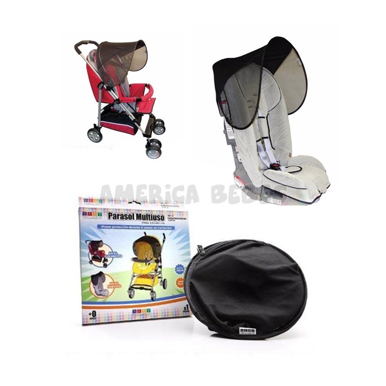 Parasol Multiuso 102x34cm para el cochecito o el huevito.  Malla y marco flexibles. Baby Innovation.