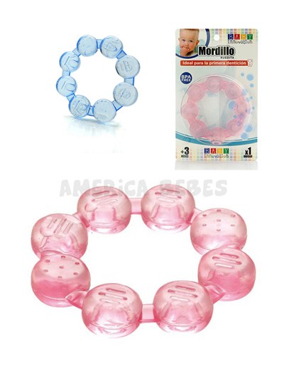 Mordillo ruedita. +3m.  Liquido anticongelante. Textura rugosa. Colores surtidos. Baby Innovation.