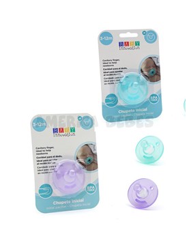 CHUPETE INICIAL T:M 3 A 12 MESES. Tetina: cavidad adaptable para el dedo. Colores surtidos. Baby Innovation.