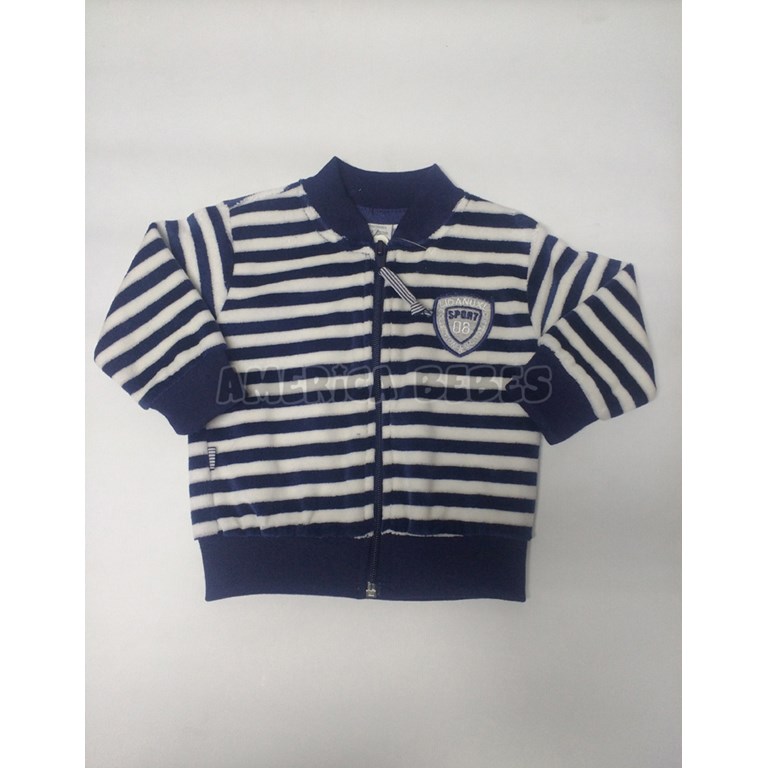 Campera beba plush rayada.Colores surtidos. Creaciones Nora.