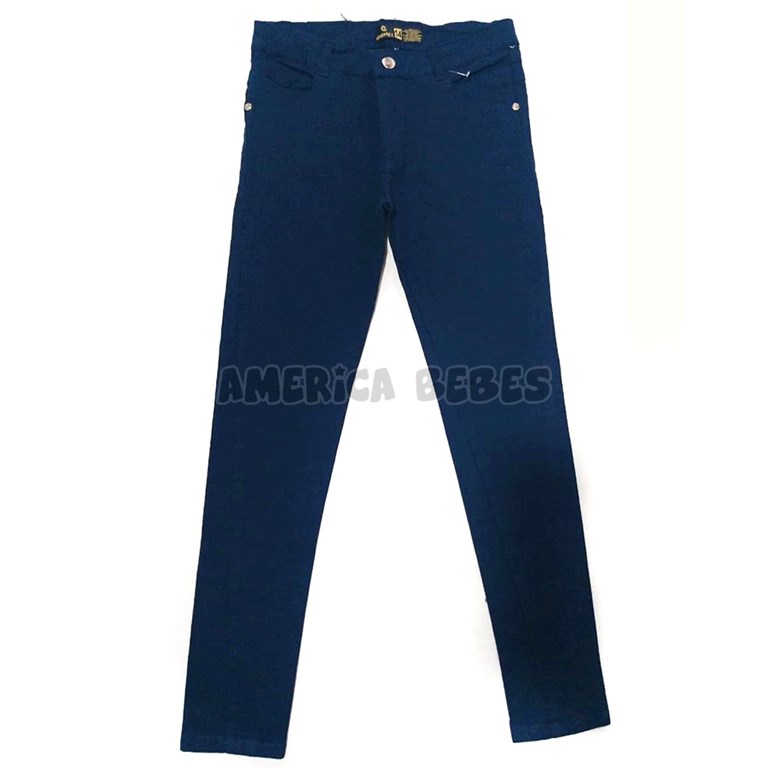Pantalón chupin azul colegial gabardina.