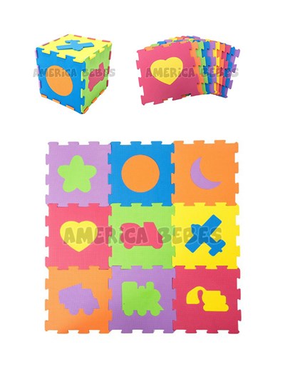 SET 10 BALDOZAS DE GOMA EVA CON FORMAS MEDIDAS 31.5 X 31.5 CM X 10 MM DE ESPESOR LOVE