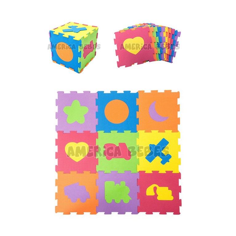 SET 10 BALDOZAS DE GOMA EVA CON FORMAS MEDIDAS 31.5 X 31.5 CM X 10 MM DE ESPESOR LOVE