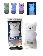 Cuida sueños. Modelo Oso. Luz de noche con medidor de temperatura y humedad. Bateria recargable, Baby Innovation.