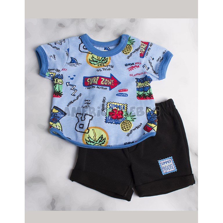 Conjunto bebe estampado super canchero. Colores surtidos. Varsity.