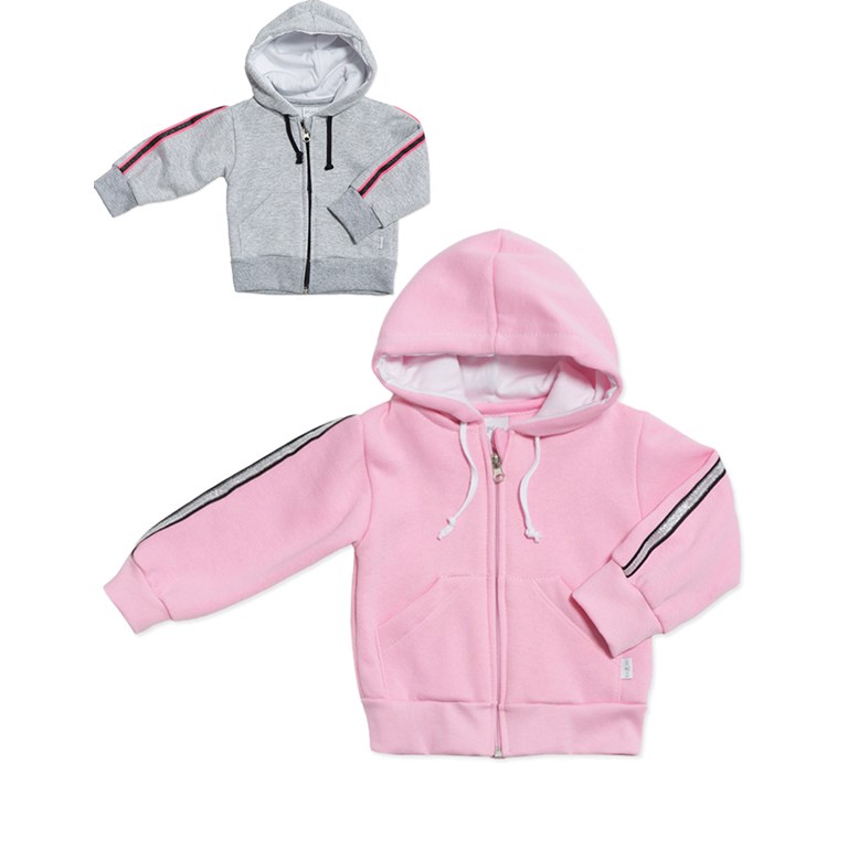 Campera con Capucha frisa con cinta Lurex Bebe Pilim