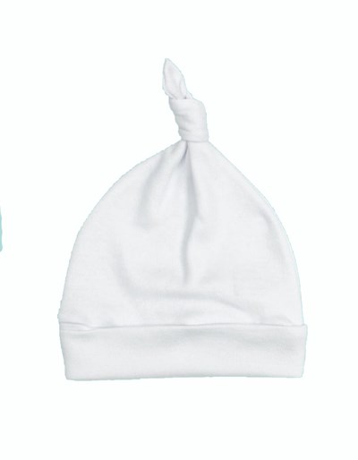 Gorrito Algodón Liso Blanco Naranjo
