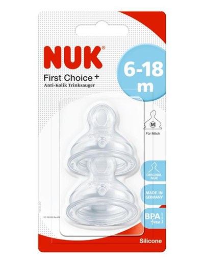 Tetina First Choice plus. Silcona. 6-18 meses. Nuk.