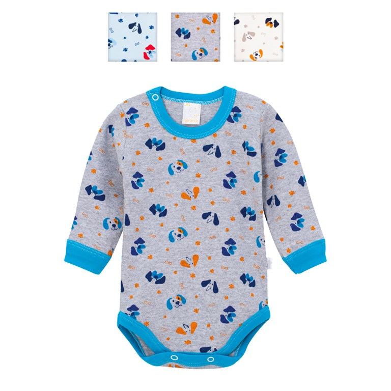 Body Frances Estampado con Broche. Colores surtidos. Naranjo.