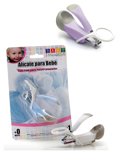 Alicate para uñas de bebé con lupa para mayor precisión y seguridad. Colores surtidos. Baby Innovation.