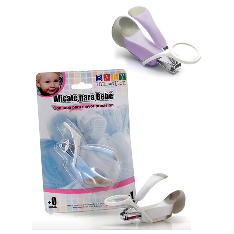 Alicate para uñas de bebé con lupa para mayor precisión y seguridad. Colores surtidos. Baby Innovation.