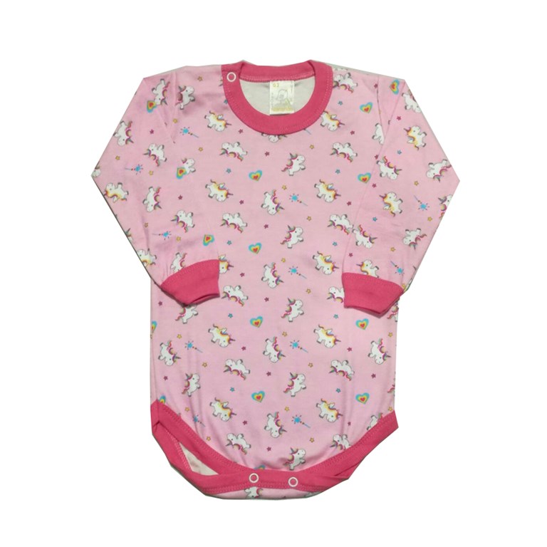 Body Frances con Broche ESTAMPADO. Colores surtidos. Naranjo.