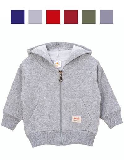 Campera c/capucha y bolsillo frisa. Colores surtidos. Naranjo.