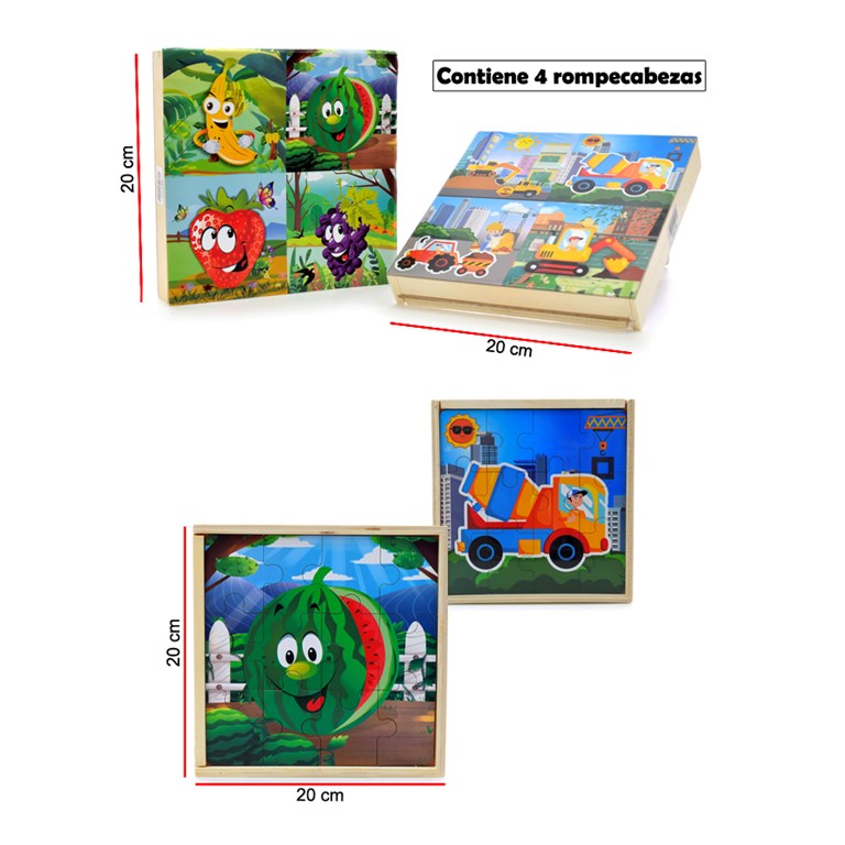 ROMPECABEZAS DINO 4X1
