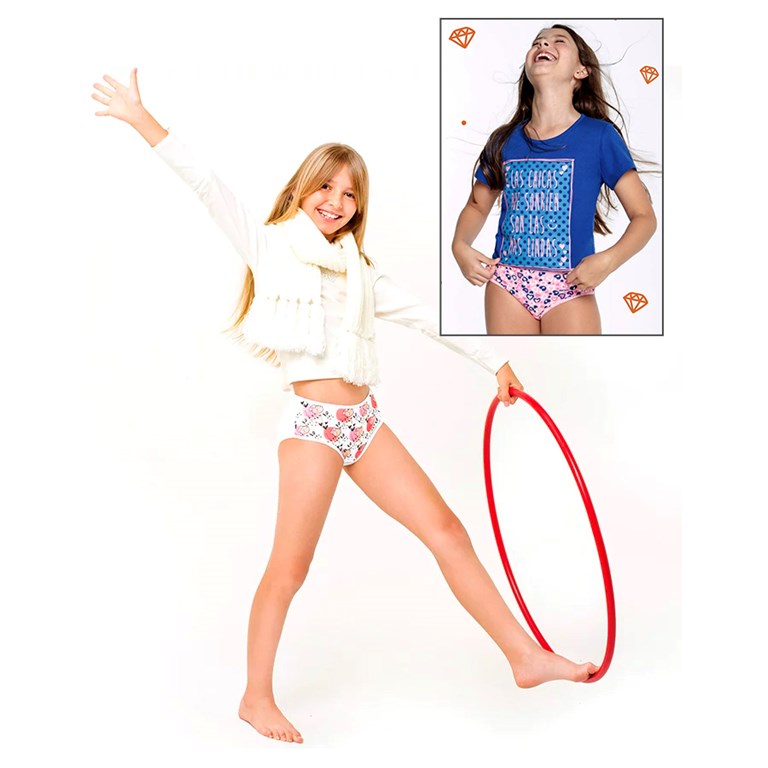 Bombacha de algodon con lycra con estampa. Colores surtidos. Elemento