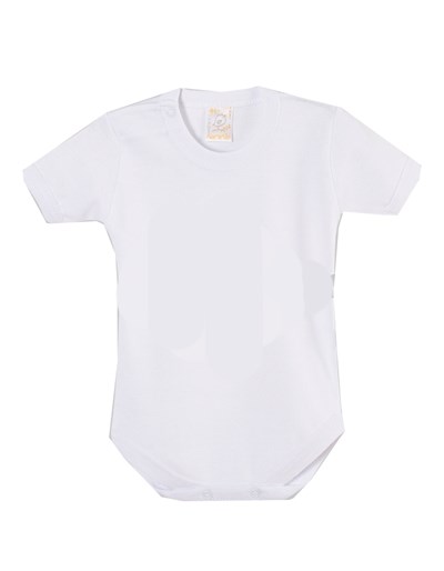 Body Liso bebe con broche M/C BLANCO. Naranjo.