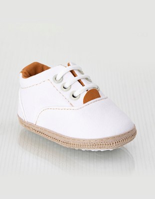 ZAPATILLA SARGA BLANCA DETALLE GALLETITA-BEIGE. GORDITOO