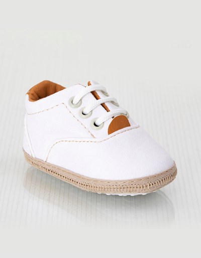 ZAPATILLA SARGA BLANCA DETALLE GALLETITA-BEIGE. GORDITOO